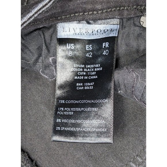 Liverpool Womens Size 8 / 29 Cropped Skinny Black Denim Jeans - Picture 5 of 11